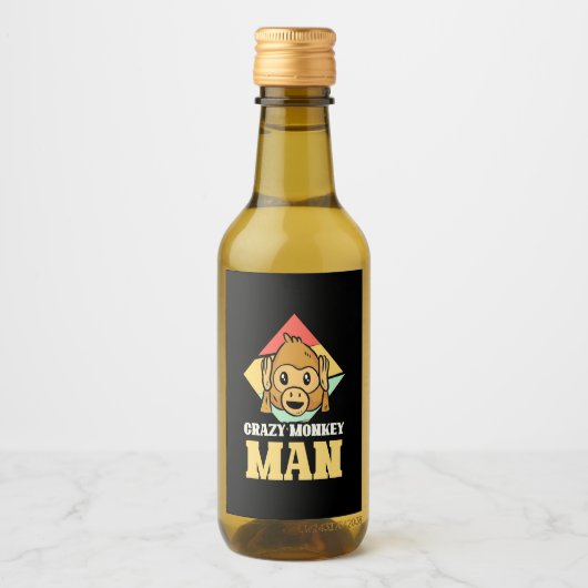 Crazy Monkey Man Wijn Etiket (Voorkant)