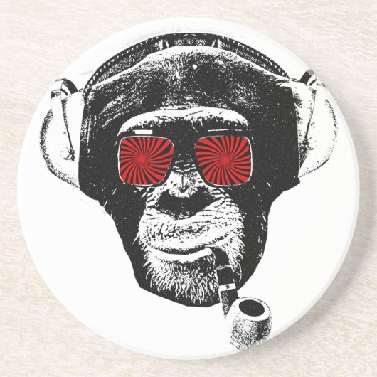 Crazy monkey zandsteen onderzetter (Voorkant)