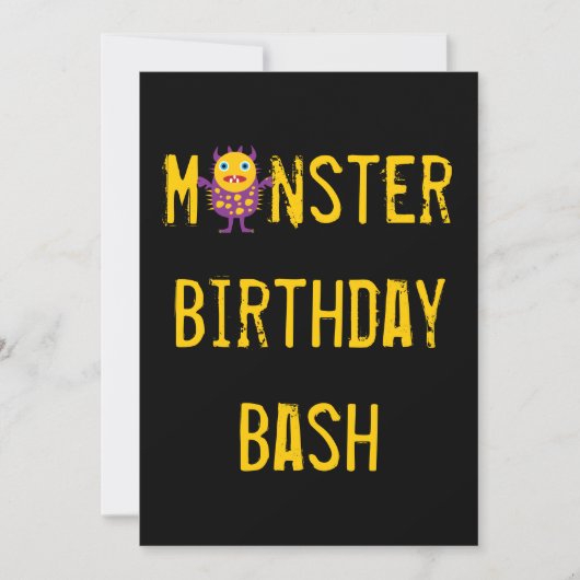 Crazy Monsters Birthday Party Kaart (Voorkant)
