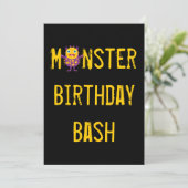 Crazy Monsters Birthday Party Kaart (Staand voorkant)