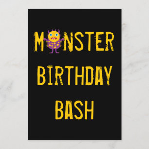 Crazy Monsters Birthday Party Kaart
