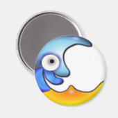 Crazy Moon Cartoon Magnet (Voorkant / Achterkant)