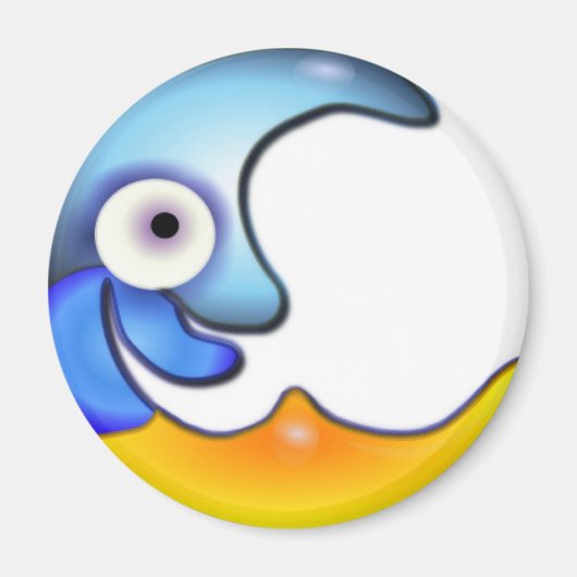Crazy Moon Cartoon Magnet (Voorkant)
