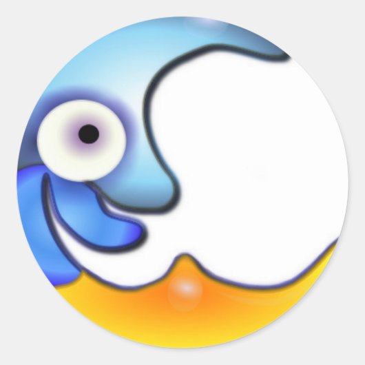 Crazy Moon Cartoon Sticker (Voorkant)
