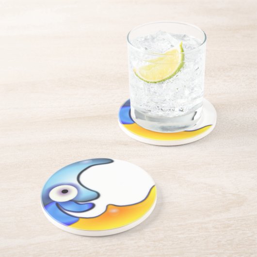 Crazy Moon Sandstone Onderzetter (Zijkant)