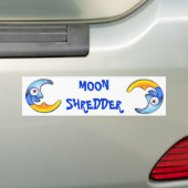 Crazy "MOON SHREDDER" Cartoon Bumpersticker (Op auto)