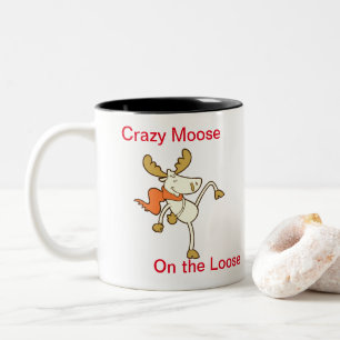 Crazy Moose aan de rand Tweekleurige Koffiemok