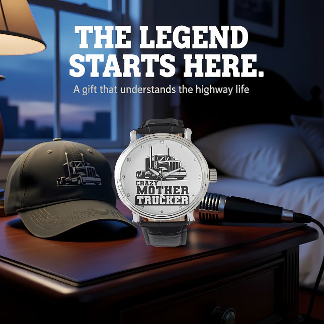 Crazy Mother Trucker: Black and White Horloge (Creator heeft geüpload)