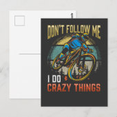 Crazy Mountainbike Rider Bicycle Witty Biker Briefkaart (Voorkant / Achterkant)