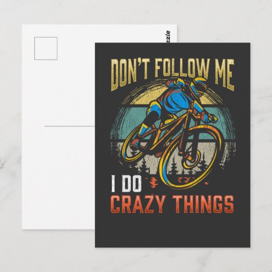 Crazy Mountainbike Rider Bicycle Witty Biker Briefkaart (Voorkant / Achterkant)