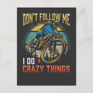 Crazy Mountainbike Rider Bicycle Witty Biker Briefkaart