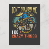 Crazy Mountainbike Rider Bicycle Witty Biker Briefkaart (Voorkant)