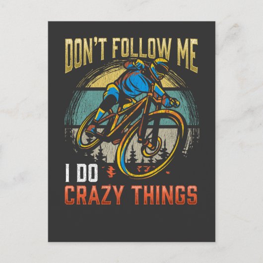 Crazy Mountainbike Rider Bicycle Witty Biker Briefkaart (Voorkant)