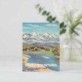 Crazy Mountains en Yellowstone River Montana Briefkaart (Staand voorkant)