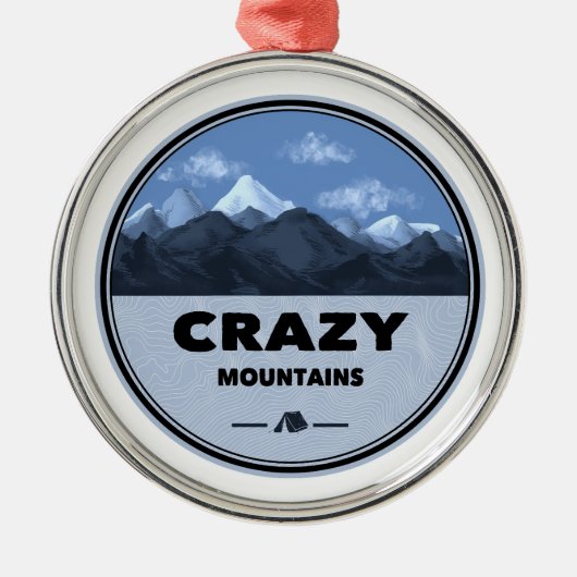 Crazy Mountains Montana Camping Metalen Ornament (Voorkant)