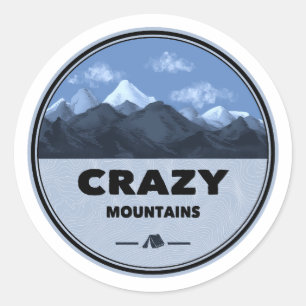 Crazy Mountains Montana Camping Ronde Sticker