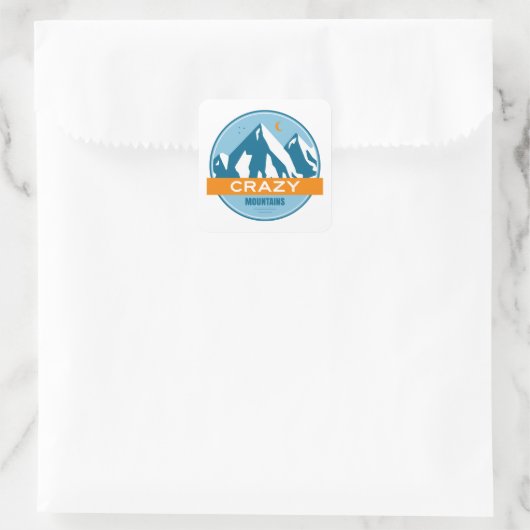 Crazy Mountains Montana Vierkante Sticker (Tas)