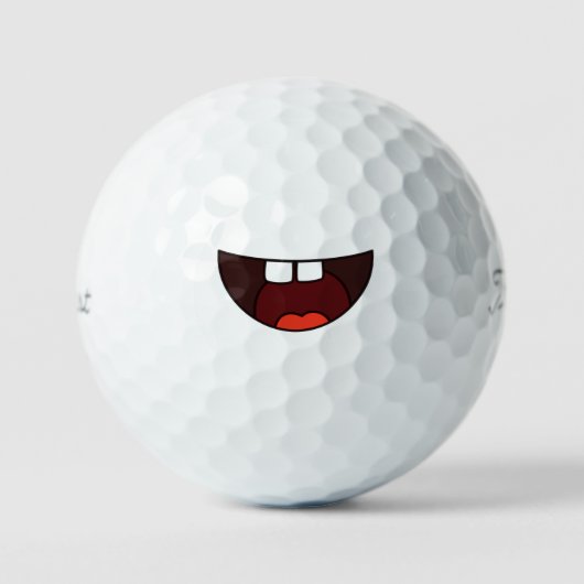Crazy Mouth Fools Day Emoticon Golfballen (Voorkant)