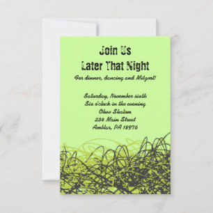 CRAZY MUSICAL NOTES Bar Bat Mitzvah Party Card Kaart