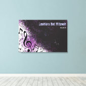 CRAZY MUSICAL NOTES Bar Mitzvah Inlogbord Canvas Afdruk (Insitu (Houten vloer))