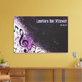 CRAZY MUSICAL NOTES Bar Mitzvah Inlogbord Canvas Afdruk (Insitu (Woonkamer))