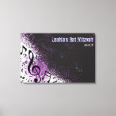 CRAZY MUSICAL NOTES Bar Mitzvah Inlogbord Canvas Afdruk (Voorkant)