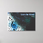 CRAZY MUSICAL NOTES Bar Mitzvah Inlogbord Canvas Afdruk (Voorkant)