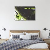 CRAZY MUSICAL NOTES Bar Mitzvah Inlogbord Canvas Afdruk (Insitu (Slaapkamer))