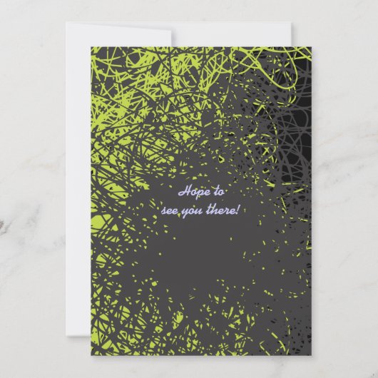 CRAZY MUSICAL NOTES Bar Mitzvah Invitation Limoen Kaart (Achterkant)