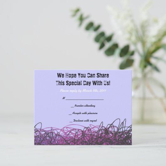 CRAZY MUSICAL NOTES Bar Mitzvah nodigt antwoord ui (Staand voorkant)