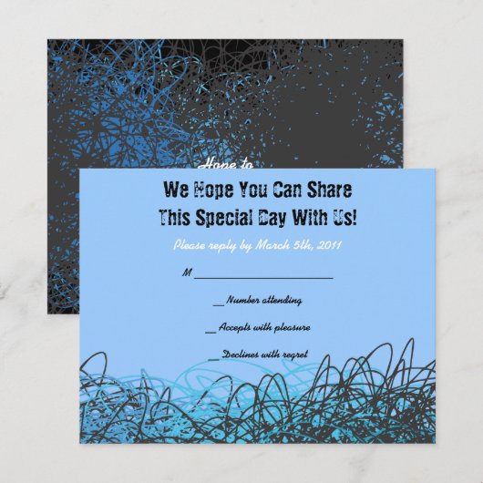 CRAZY MUSICAL NOTES Bar Mitzvah nodigt antwoord ui (Voorkant / Achterkant)