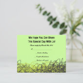 CRAZY MUSICAL NOTES Bar Mitzvah nodigt limoen antw RSVP Kaartje (Staand voorkant)