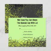 CRAZY MUSICAL NOTES Bar Mitzvah nodigt limoen antw RSVP Kaartje (Voorkant / Achterkant)