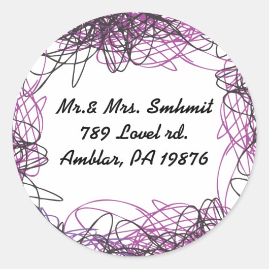 CRAZY MUSICAL NOTES Bar Mitzvah Sticker Seal (Voorkant)