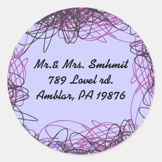 CRAZY MUSICAL NOTES Bar Mitzvah Sticker Seal (Voorkant)