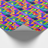 Crazy Neon 90s Pattern Cadeaupapier (Hoek)