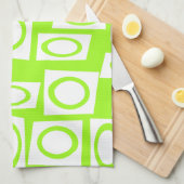 Crazy Neon Lime Green Fun Cirkel Square Patroon Theedoek (Quarter Fold)