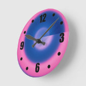 Crazy Neon Pink en Blue Round Wall Clock Ronde Klok (Hoek)