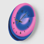 Crazy Neon Pink en Blue Swirl Grote Klok (Hoek)