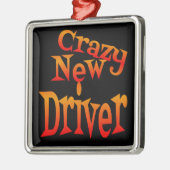 Crazy New Driver Attentie Metalen Ornament (Links)