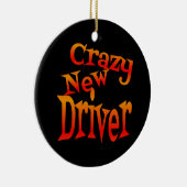 Crazy New Driver in Heldere Kleuren Keramisch Ornament (Rechts)