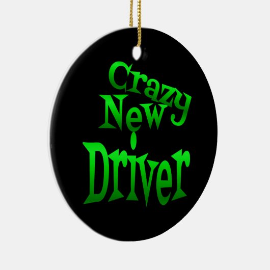 Crazy New Driver in het groen Keramisch Ornament (Rechts)