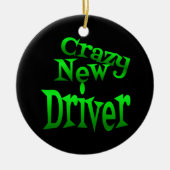Crazy New Driver in het groen Keramisch Ornament (Voorkant)