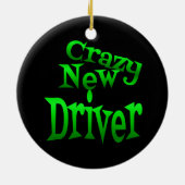 Crazy New Driver in het groen Keramisch Ornament (Achterkant)