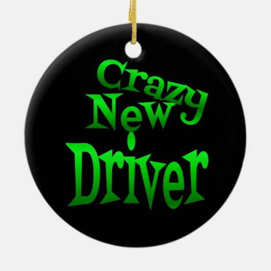 Crazy New Driver in het groen Keramisch Ornament (Achterkant)