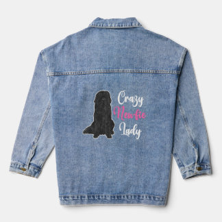 Crazy Newfie Lady Newfoundland Dog Denim Jacket