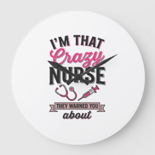 Crazy Nurse Citaat Vintage Gravure Shirt Ontwerp_1 Grote Klok