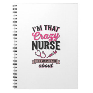 Crazy Nurse Citaat Vintage Gravure Shirt Ontwerp_1 Notitieboek