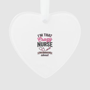 Crazy Nurse Citaat Vintage Gravure Shirt Ontwerp_1 Ornament