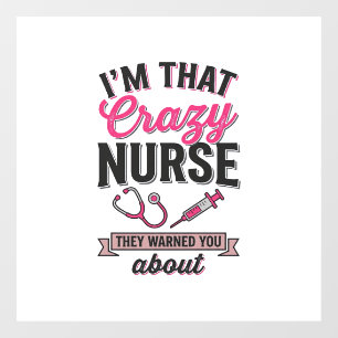 Crazy Nurse Citaat Vintage Gravure Shirt Ontwerp_1 Raamsticker